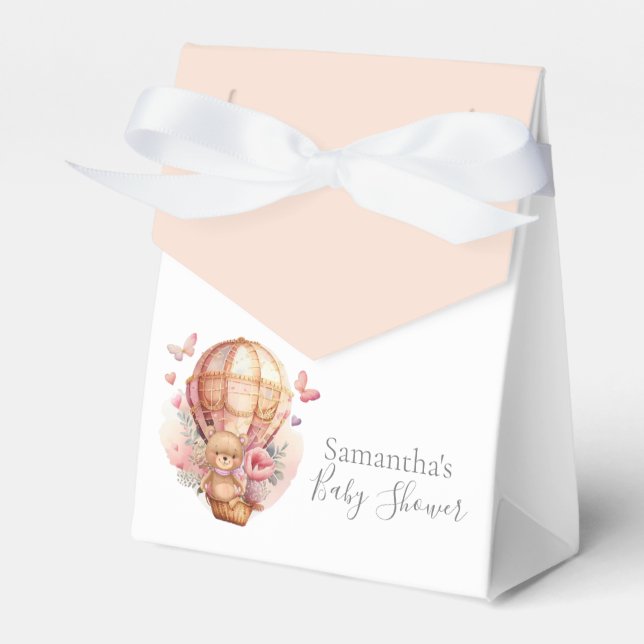 Caixinha De Lembrancinhas Balão de ar quente do Ursinho chá de fraldas Esper (Frente)