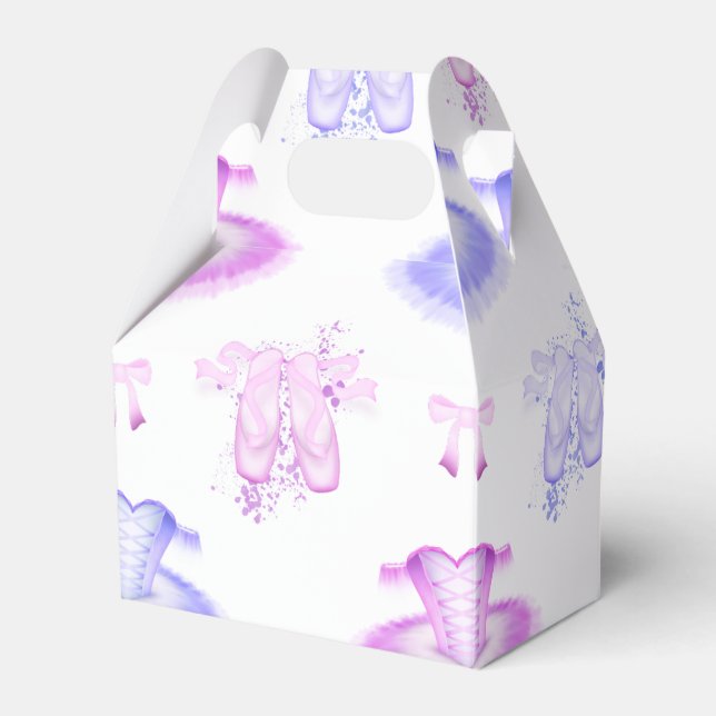 Caixinha De Lembrancinhas Balé Rosa e Roxo - Calçados de Hoje e Ponta (Frente)
