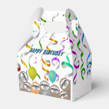 Balões de Confetti do Partido Sloth Curled Streams