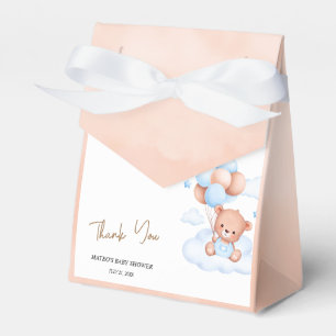 Caixinha De Lembrancinhas Balões de Urso Azul Castanho