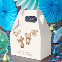 Balões de Urso de Pelúcia para Gêmeos 1º Aniversár
