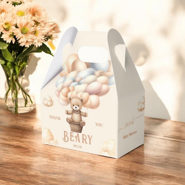 Caixinha De Lembrancinhas Balões de Urso de Teddy Neutro de Sexo de Esperanç (Criador carregado)