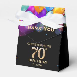 Caixinha De Lembrancinhas Balões Festa de aniversário preto e Dourado