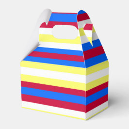 Caixinha De Lembrancinhas Bandas amarelas, vermelhas, brancas e azuis