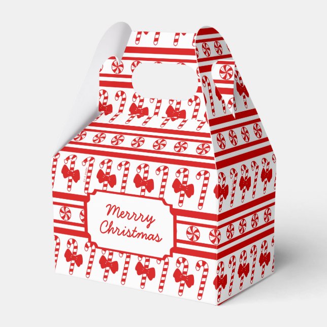 Caixinha De Lembrancinhas Bandas de Canas de Natal (Frente)