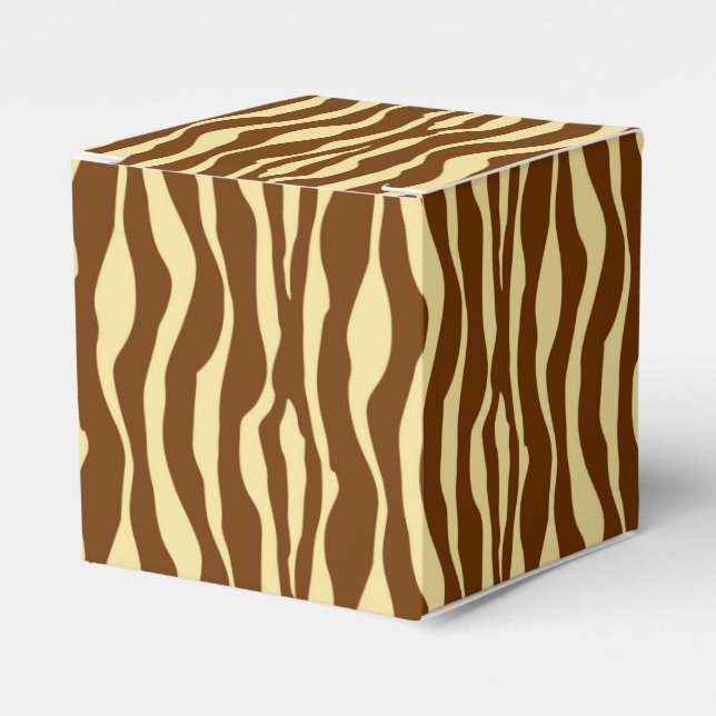 Caixinha De Lembrancinhas Bandas-zebra - Castanho-chocolate e castanho-camel (Frente)