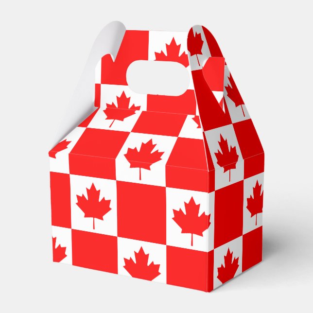 Caixinha De Lembrancinhas Bandeira canadense Favor Box para festa no dia do  (Frente)