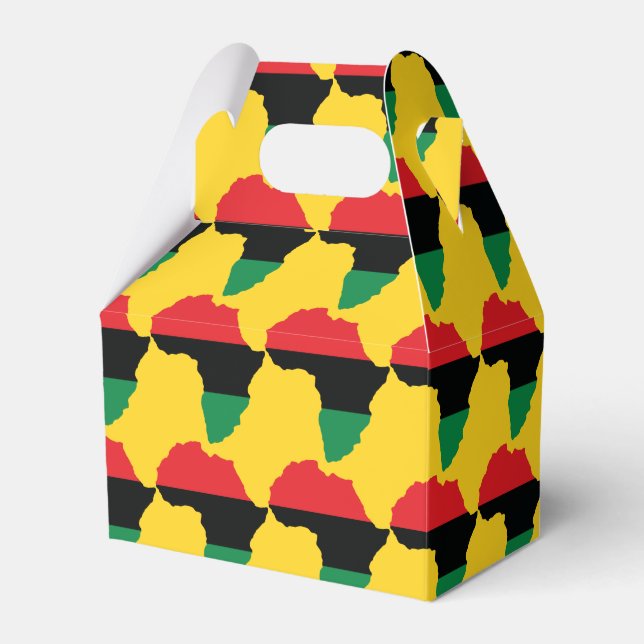 Caixinha De Lembrancinhas Bandeira da África Vermelha, Negra e Verde (Frente)