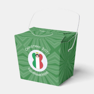 Caixinha De Lembrancinhas Bandeira de Natal do Anjo Italiano Personalizada 