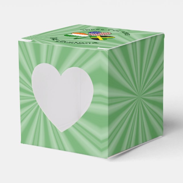 Caixinha De Lembrancinhas Bandeira de Shamrock jamaicano-americano personali (Frente)