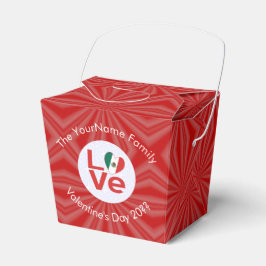 Caixinha De Lembrancinhas Bandeira do Coração de AMOR Mexicano Personalizado