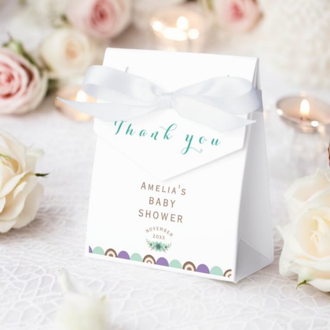 Caixinha De Lembrancinhas Banner de Bunting Chá de fraldas Neutro de Gênero (Criador carregado)