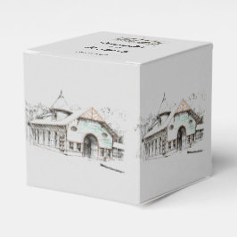 Caixinha De Lembrancinhas Barn Sketch Wedding Box