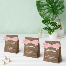 Caixinha De Lembrancinhas BarnwoodLights Pink Bat Mitzvah Favor Box