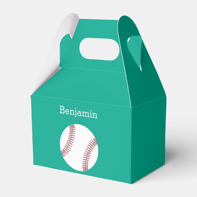 Caixinha De Lembrancinhas Baseball com nome personalizado - Esmeralda (Frente)