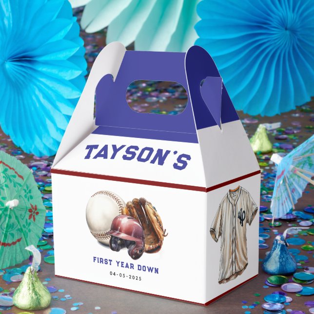 Caixinha De Lembrancinhas Baseball First Year Down 1st Birthday (Festa)