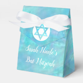 Caixinha De Lembrancinhas Bat Mitzvah Blue Opal Modern Chic Glam Party
