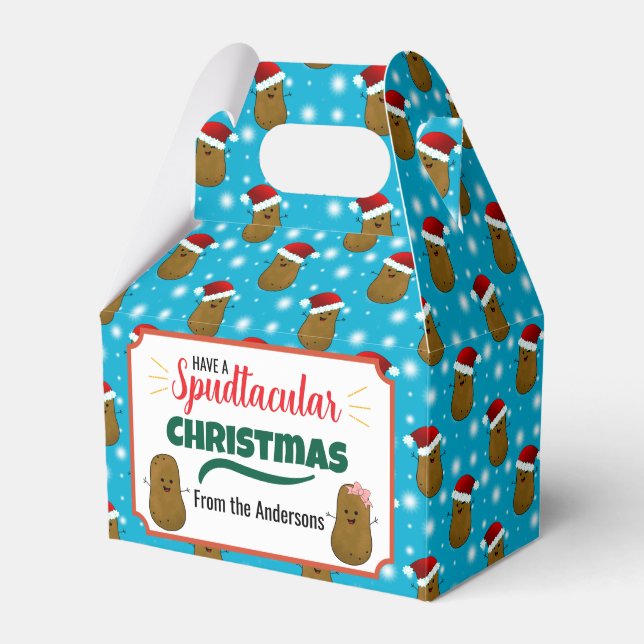 Caixinha De Lembrancinhas Batata Spudtacular Natal Personalizado (Frente)