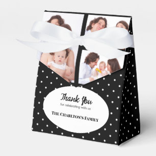 Caixinha De Lembrancinhas Batizado 3 Seções Foto Personalizada Pontos Polka