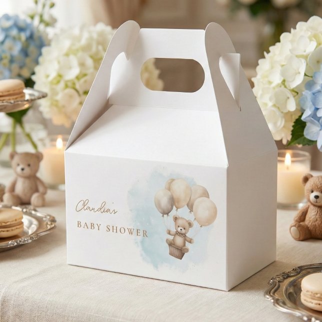 Caixinha De Lembrancinhas Bearly Wait Neutral Baby Shower (Bearly Wait Baby Shower Favor Box)
