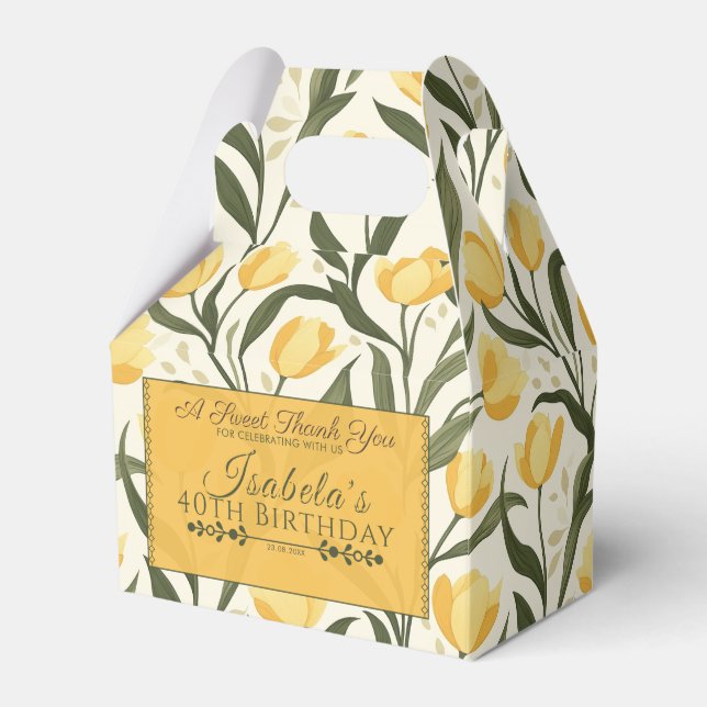 Caixinha De Lembrancinhas Beautiful Tulip Flower Kids’ Birthday (Frente)