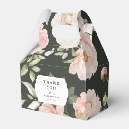 Caixinha De Lembrancinhas Bebê em Bloom Cor de Água Rosa Chá de fraldas Flor