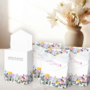 Caixinha De Lembrancinhas Bebê em branco Bonito de flor selvagem