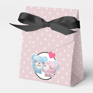 Caixinha De Lembrancinhas Beijando ursos nas bolinhas bonitos e Kawaii