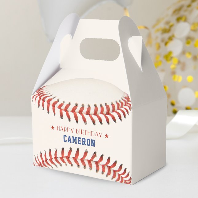 Caixinha De Lembrancinhas Beisebol Softball Feliz Festa de Aniversário Feliz (Baseball Softball Sport Happy Birthday Party Favor Box)