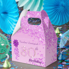 Caixinha De Lembrancinhas Bela 80 de Brisos e Lanternas Rosa Aniversário
