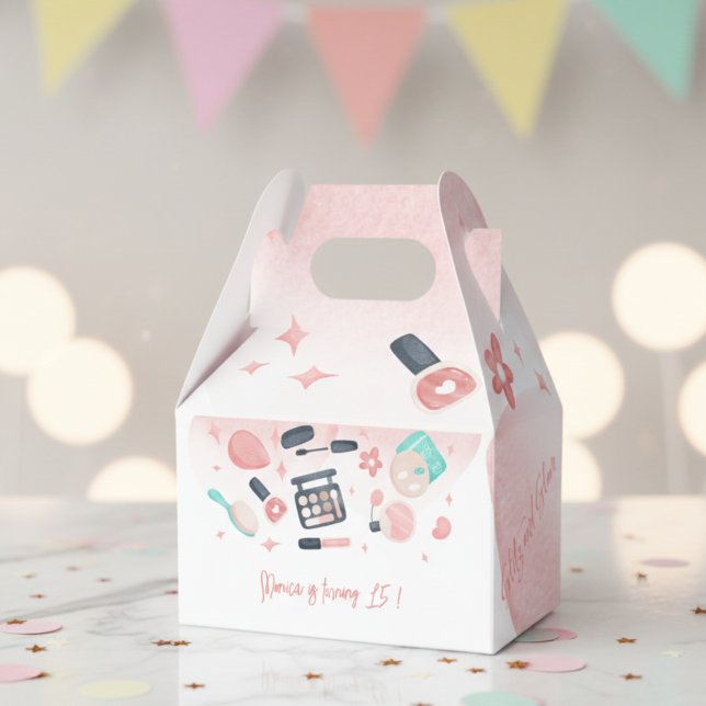 Caixinha De Lembrancinhas Bela spa glitz e festa de aniversário de vidro (Criador carregado)