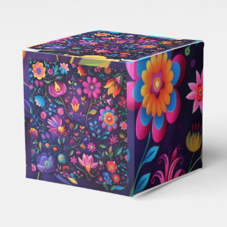 Caixinha De Lembrancinhas Belo design floral escuro