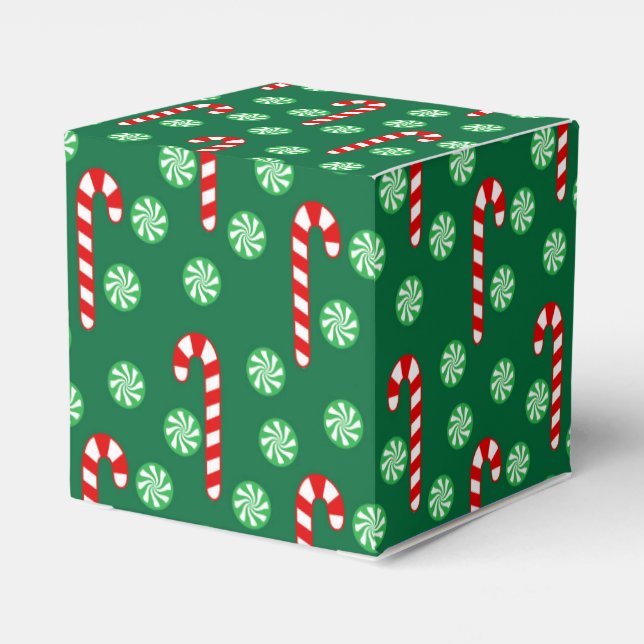 Caixinha De Lembrancinhas Bengala de Açúcar Vermelha e Verde do Natal (Verso)