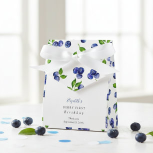 Caixinha De Lembrancinhas Berry First Birthday Watercolor Blueberry Cute