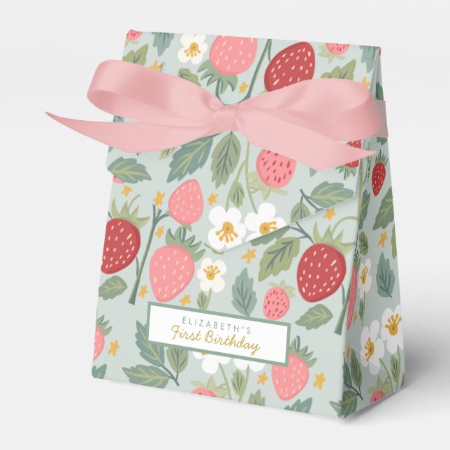 Caixinha De Lembrancinhas Berry First Strawberry (Frente)