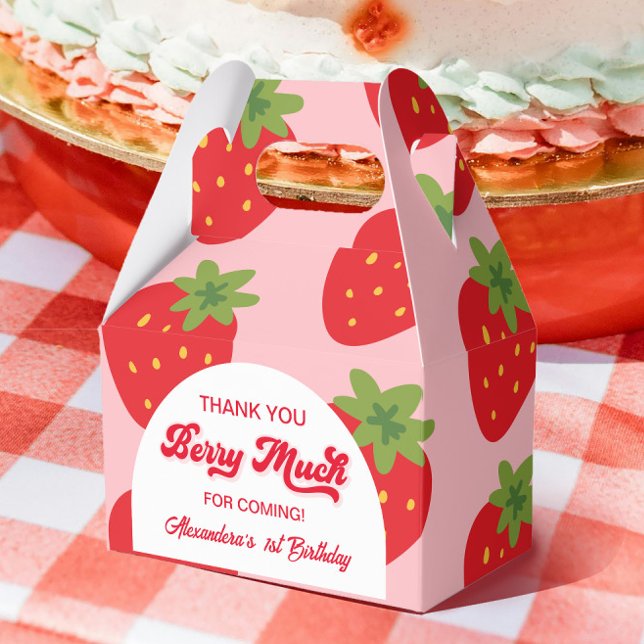 Caixinha De Lembrancinhas Berry Primeiro Aniversário Obrigado (Criador carregado)