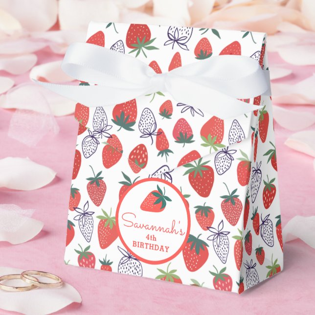 Caixinha De Lembrancinhas Berry Sweet Red Strawberry Birthday Box (Casamento)