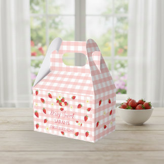 Caixinha De Lembrancinhas Berry Sweet Strawberry 1st Birthday Party Gift 
