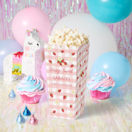 Caixinha De Lembrancinhas Berry Sweet Strawberry 1st Birthday Popcorn 