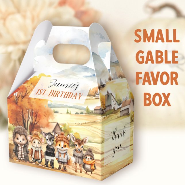 Caixinha De Lembrancinhas Bichos Cachorros De Florestas Caçadas Aniversário  (Woodland Animals Small Gable Favor Boxes - You can choose from 3 sizes of these gable favor boxes)