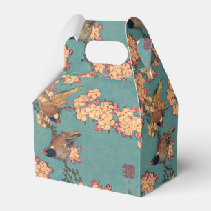 Caixinha De Lembrancinhas Birds Flowers Hokusai Art Japonês