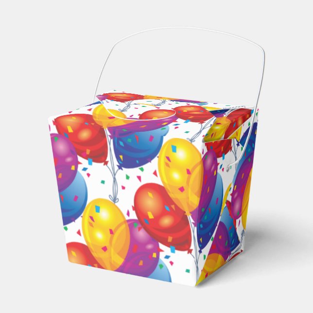 Caixinha De Lembrancinhas Birthday Balloons Favor Box (Frente)