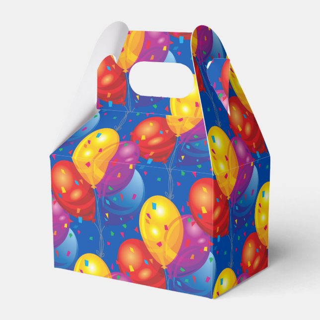 Caixinha De Lembrancinhas Birthday Balloons Favor Box (Frente)