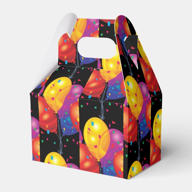 Caixinha De Lembrancinhas Birthday Balloons Favor Box (Frente)