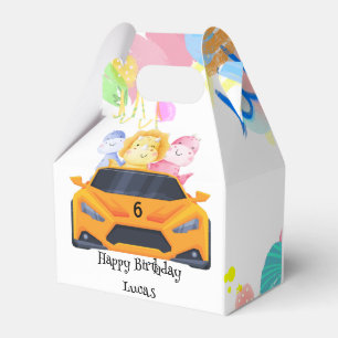 Caixinha De Lembrancinhas Birthday Dinosaur, corrida de carros, garoto de co