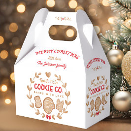 Caixinha De Lembrancinhas Biscoitos de Natal Gingerpão Trocando Nome Vermelh