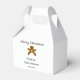 Caixinha De Lembrancinhas Biscoitos marrons de Natal felizes adicionam nome 