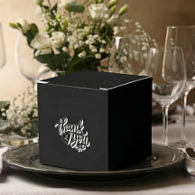 Black and White Wedding Favor Box