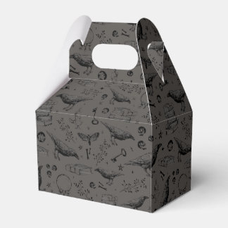 Caixinha De Lembrancinhas Black & Cinza Gothic Witchy Raven Party Boxes