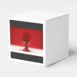 Caixinha De Lembrancinhas Black & Red Mandy Ball On Metallic Rose Base